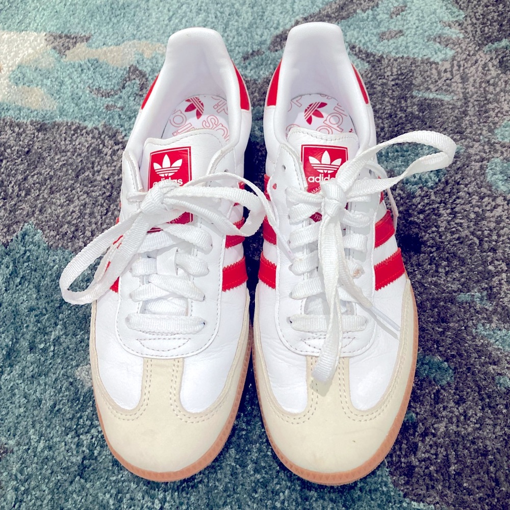 White & Red Adidas SAMBA OG sneakers